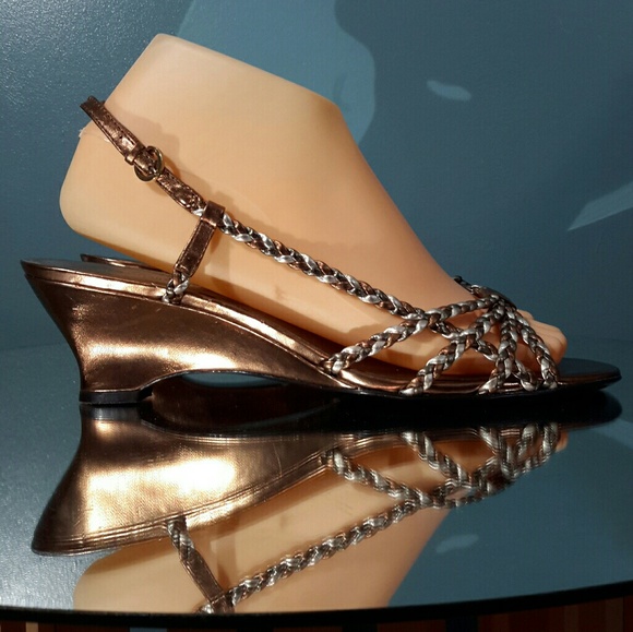 Etienne Aigner bronze and silver sandals - Picture 3 of 8